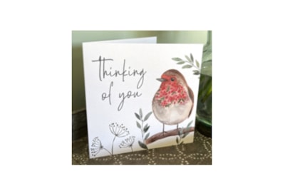 Thinking Of You Card Robin & Flower (4RR170)