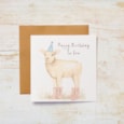 Sheep Happy Birthday To Ewe Card Lamb With Party Hat & Wellies
