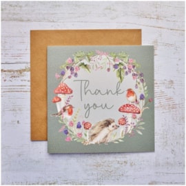 Thank You Robin w Berries Card (4WH172)