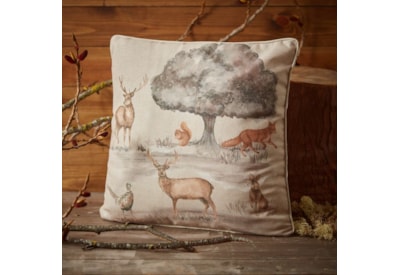 Woodland Scene w Animals Cushion Woodland Scene w Animals Cushion