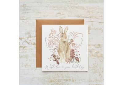 Woodland Rustic Hare w Love On Your Birthday Card Woodland Rustic Hare w Love On Your Birthday Card