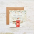 Christmas Robin With Postbox Card Christmas Robin With Postbox Card