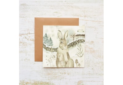 Hare With Woodland Space Christmas Card Hare With Woodland Space Christmas Card
