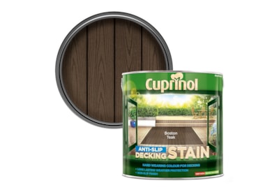 Cuprinol Anti-slip Decking Stain Boston Teak 2.5ltr Cuprinol Anti-slip Decking Stain Boston Teak 2.5ltr