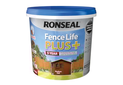 Ronseal Fence Life Plus + Medium Oak 5lt Ronseal Fence Life Plus + Medium Oak 5lt