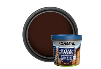 Ronseal Fence Life Plus + Dark Oak 5lt Ronseal Fence Life Plus + Dark Oak 5lt