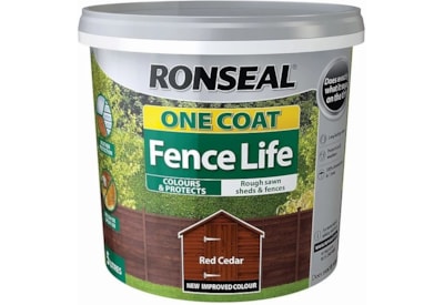 Ronseal One Coat Fence Life Red Cedar 5lt Ronseal One Coat Fence Life Red Cedar 5lt