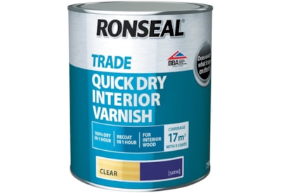 Ronseal Quick Dry Interior Varnish Clear Satin 750ml (38548)