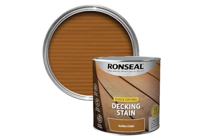 Ronseal Quick Drying Decking Stain Golden Cedar 2.5Ltr Ronseal Quick Drying Decking Stain Golden Cedar 2.5Ltr