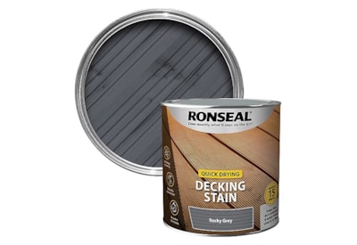 Ronseal Quick Drying Decking Stain Rocky Grey 2.5Ltr Ronseal Quick Drying Decking Stain Rocky Grey 2.5Ltr