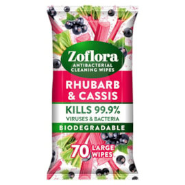 Zoflora Cleaning Wipes Rhubarb & Cassis 70's (175350)