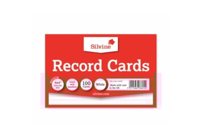 Silvine Record Cards 6 x 4" 100 Silvine Record Cards 6 x 4" 100