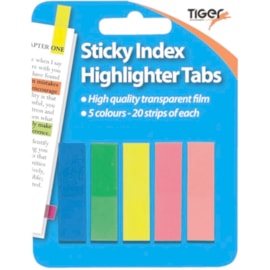 Tiger Sticky Index Highlighter Tabs (301307)