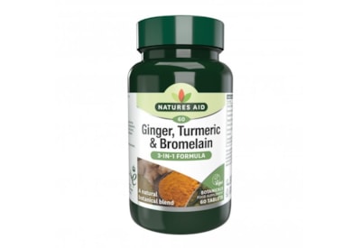 Natures Aid Ginger Turmeric & Bromelain 60s Natures Aid Ginger Turmeric & Bromelain 60s