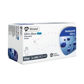 Shield Blue Vinyl Powdered Gloves 100S Medium Shield Blue Vinyl Powdered Gloves 100S Medium