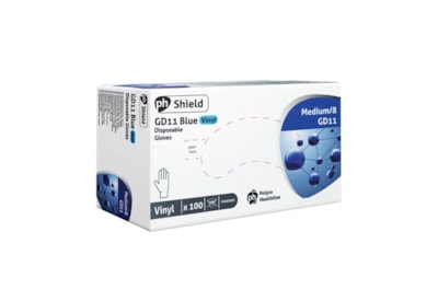 Shield Blue Vinyl Powdered Gloves 100S Medium Shield Blue Vinyl Powdered Gloves 100S Medium