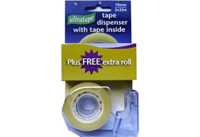 Ultratape 2 Pack Clear Tape & Dispenser 19mm x 33m Ultratape 2 Pack Clear Tape & Dispenser 19mm x 33m