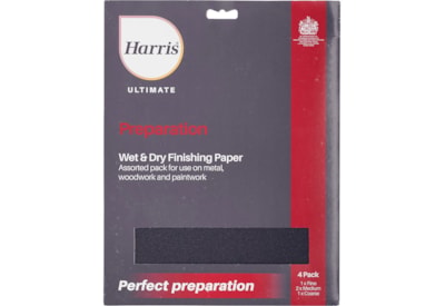 Harris Ultimate Wet & Dry Finishing Paper 4pk Harris Ultimate Wet & Dry Finishing Paper 4pk