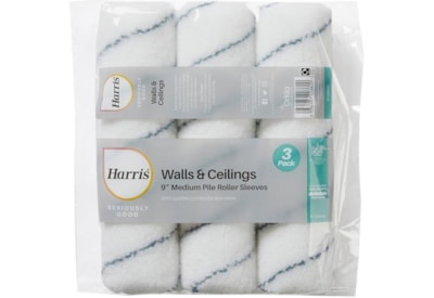 Harris Seriously Good Roller Sleeve Medium Pile 3pk 9" Harris Seriously Good Roller Sleeve Medium Pile 3pk 9"