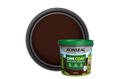 Ronseal One Coat Fence Life Dark Oak 5lt Ronseal One Coat Fence Life Dark Oak 5lt