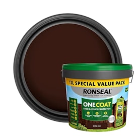 Ronseal One Coat Shed & Fence Dark Oak 12Ltr