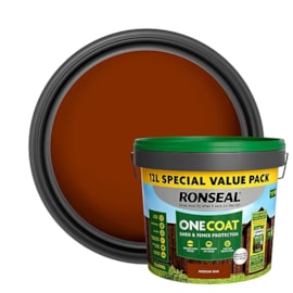 Ronseal One Coat Shed & Fence Medium Oak 12Ltr