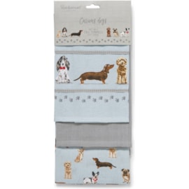 Cooksmart Curious Dogs Tea Towels 3pack Cooksmart Curious Dogs Tea Towels 3pack
