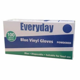 Everyday Blue Vinyl Powdered Gloves 100's Sm Everyday Blue Vinyl Powdered Gloves 100's Sm