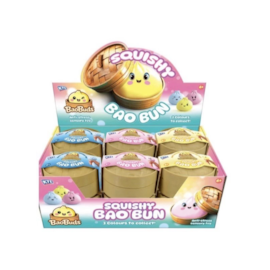 Coloured Squishy Bao Bun In Dumpling Case (3 Asst)