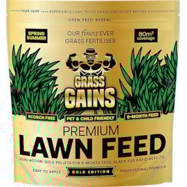 Grass Gains Grass Fertiliser Premium Lawn Feed 80m2  Coverage 2kg