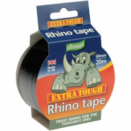Ultratape Rhino Extra Tough Black Cloth Tape 50mm x 20m Ultratape Rhino Extra Tough Black Cloth Tape 50mm x 20m