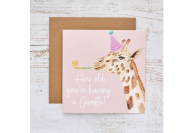Giraffe Birthday Card Having A Giraffe With Party Hat Giraffe Birthday Card Having A Giraffe With Party Hat