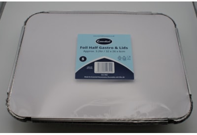 Foil 5pk Half Gastro With Lid 32cm Foil 5pk Half Gastro With Lid 32cm