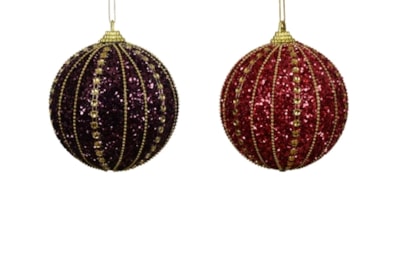 Foam Bauble Glitter Asstd 8cm Foam Bauble Glitter Asstd 8cm