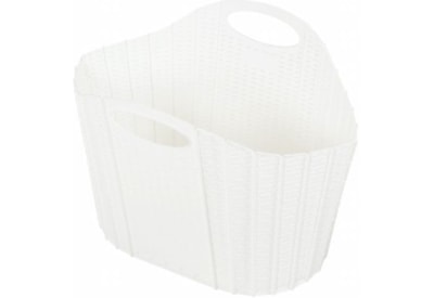 Addis Rattan Fold Flat Laundry Basket White 38l (518691)