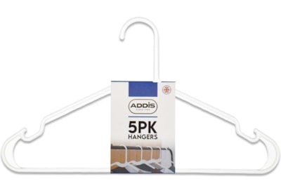 Addis White Plastic Hangers 5pk Addis White Plastic Hangers 5pk
