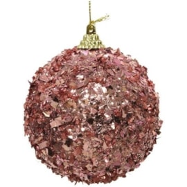 Foam Bauble w Foil Glitter Velvet Pink 8cm Foam Bauble w Foil Glitter Velvet Pink 8cm