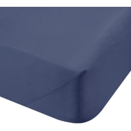 200tc C.percale X/deep Fitted Sheet Navy Double (BD/52521/R/DFDX/NA)