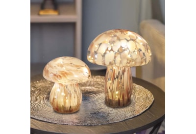 Glassart Mushroom - Large - Pink And White Glassart Mushroom - Large - Pink And White