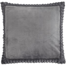 Catherine Lansfield Velvet & Faux Fur Cushion Charcoal 55cm Catherine Lansfield Velvet & Faux Fur Cushion Charcoal 55cm