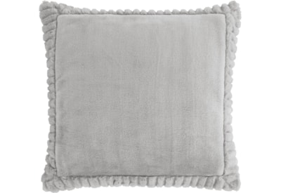 Velvet & Faux Fur Cushion Silver 55cm (DS/54492/W/CU55/SI)