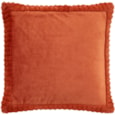Catherine Lansfield Velvet & Faux Fur Cushion Burnt Orange 55x55 (DS/54492/W/CU5