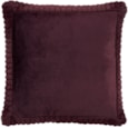 Catherine Lansfield Velvet & Faux Fur Cushion Plum 55cm (DS/54492/W/CC55/PLU)