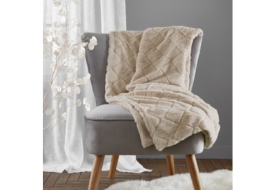 Catherine Lansfield Cosy Diamond Throw Natural 130x170 (DS/55599/W/130170/NT)