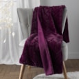 Catherine Lansfield Cosy Diamond Throw Plum 130x170 Catherine Lansfield Cosy Diamond Throw Plum 130x170