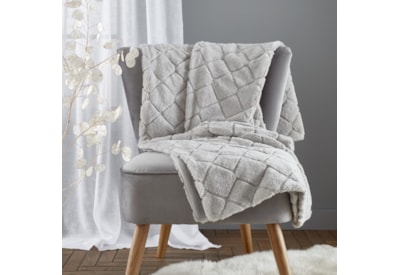 Catherine Lansfield Cosy Diamond Throw Silver 130x170 Catherine Lansfield Cosy Diamond Throw Silver 130x170
