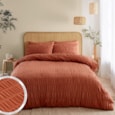 Catherine Lansfield Seersucker Duvet Set Terracotta King Catherine Lansfield Seersucker Duvet Set Terracotta King