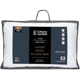 Catherine Lansfield Hotel T200 Satin Stripe Pillows Pair White Catherine Lansfield Hotel T200 Satin Stripe Pillows Pair White