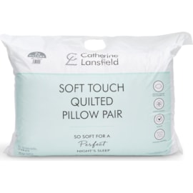 Catherine Lansfield Luxury Quilted Comfort Pillow Pairs Wht (BD/57499/W/PW2/WH)