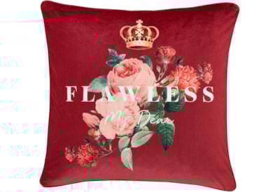 Catherine Lansfield Flawless Floral Cushion Red 45x45 Catherine Lansfield Flawless Floral Cushion Red 45x45